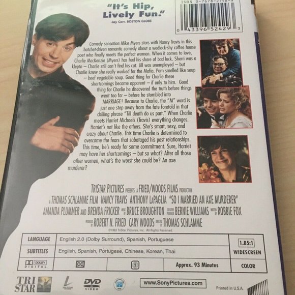 SO I MARRIED AN AXE MURDERER- DVD MOVIE - Picture 2 of 2